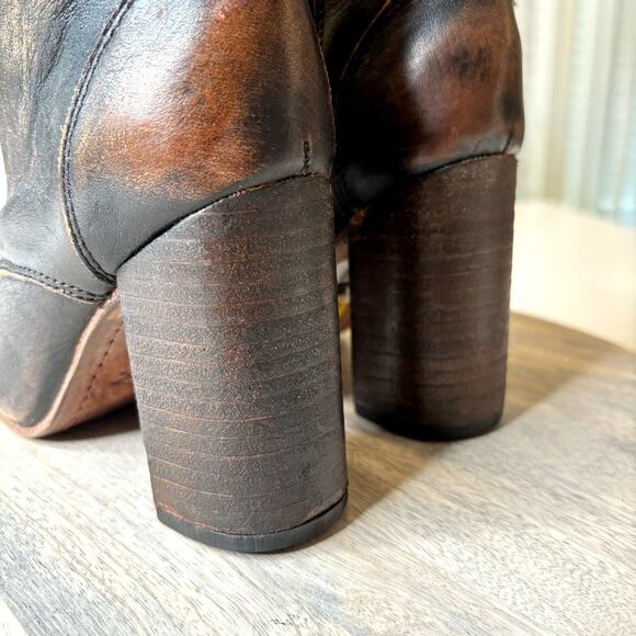 Freebird Holis Boots Women's Black Distressed Leather Lace Up Ankle Booties Sz 7 - Picture 7 of 11